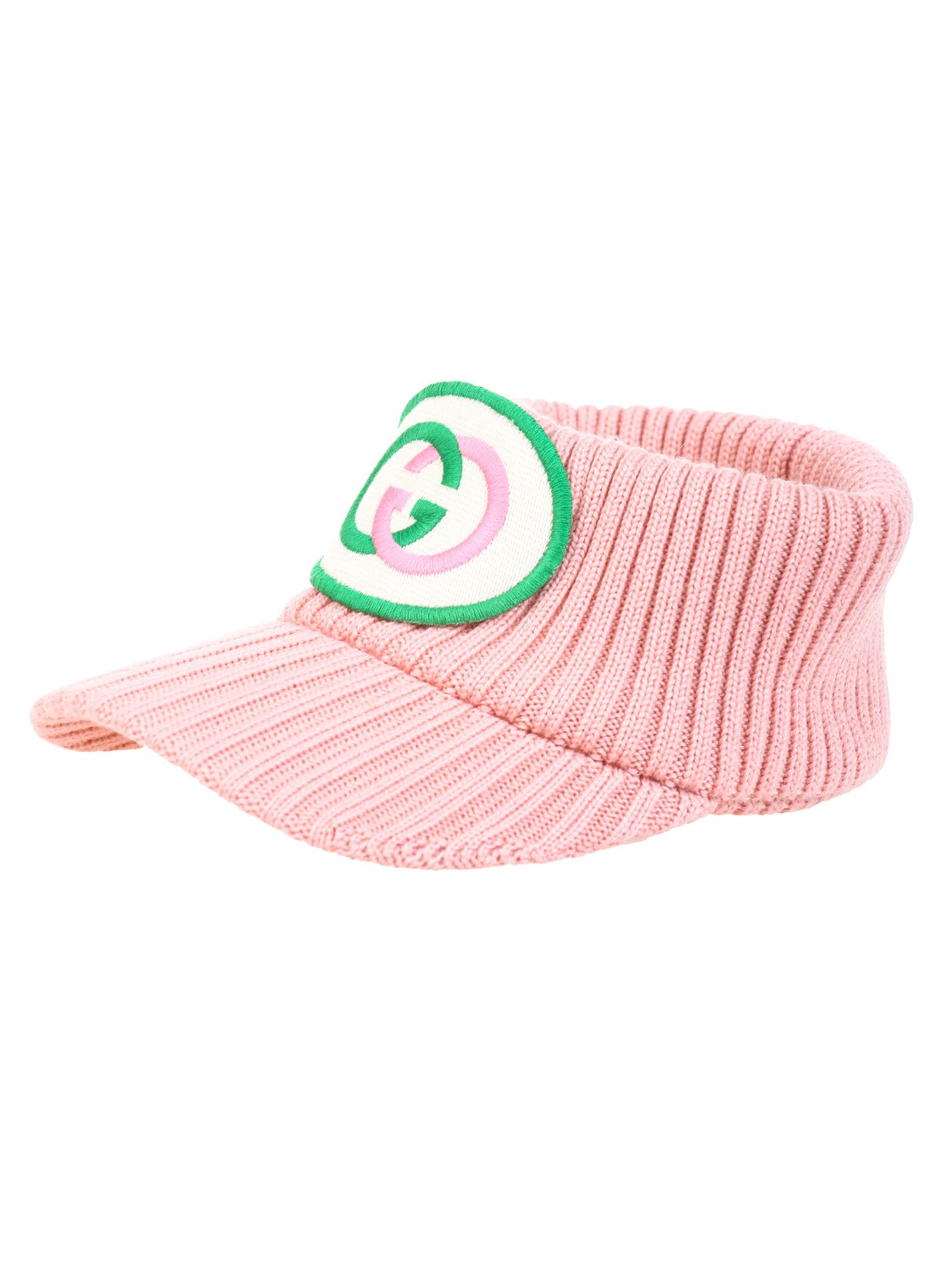 shop GUCCI  Cappello: Gucci Visiera in lana con patch GG.
Lana a coste rosa.
Composizione: 100% lana.
Made in Italy.. 577825 3GD55-5900 number 9899812